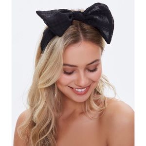 NWT Black Bow Top Headband